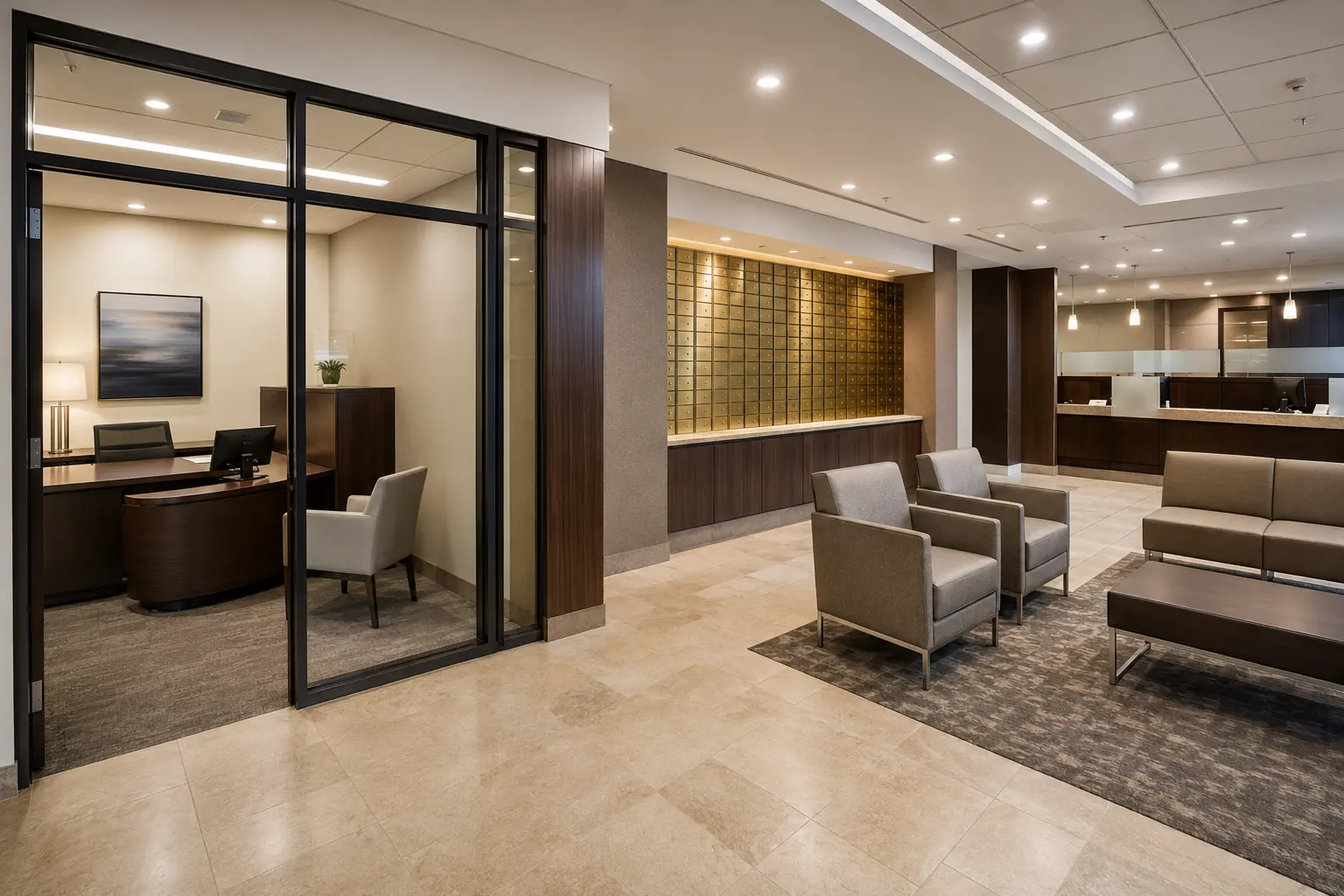 Bank Branch Buildout across Maple property by Ardenvale Construction