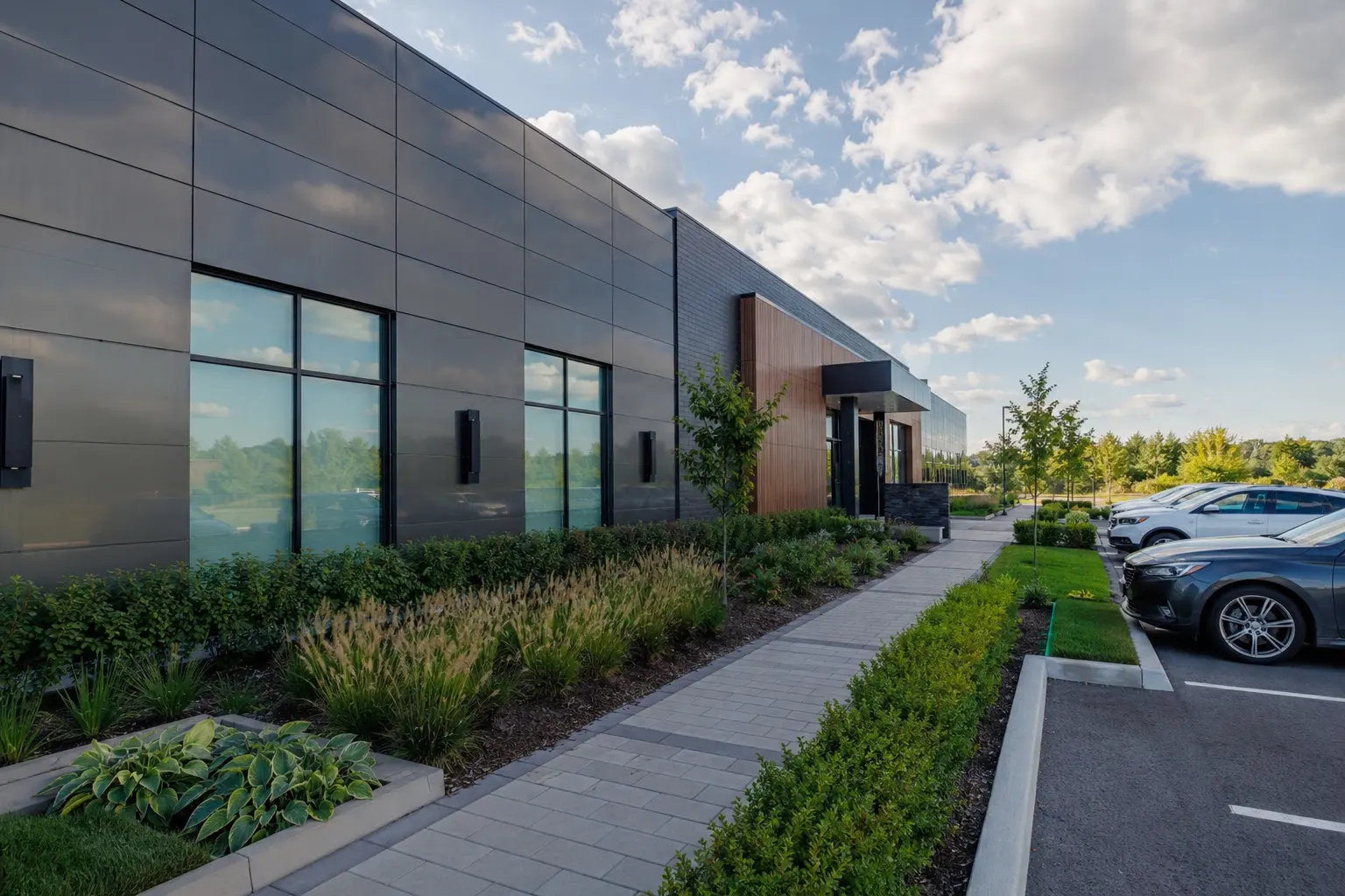 Commercial Cladding across Aurora property by Ardenvale Construction