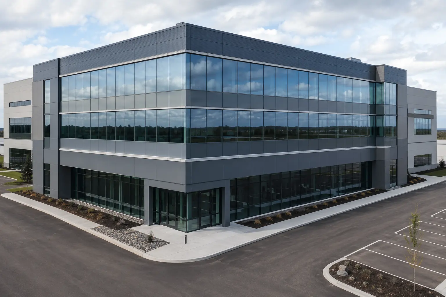 Commercial Glazing in Maple, Ontario, completed by Ardenvale Construction