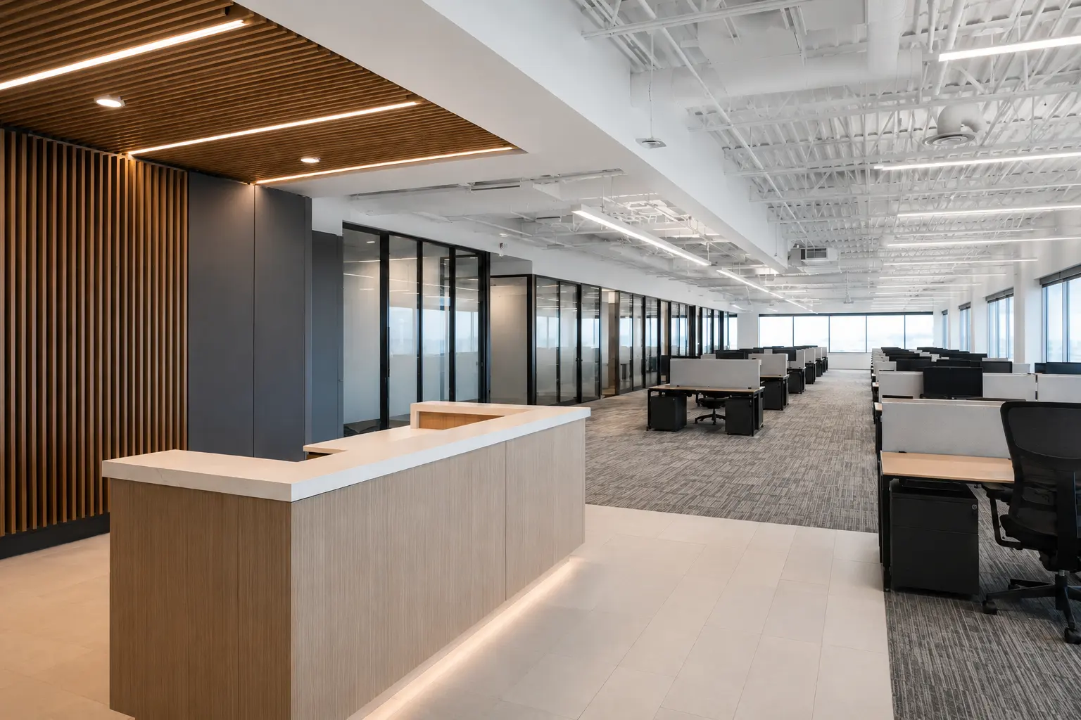 Completed Commercial Interior Renovation installation by Ardenvale Construction