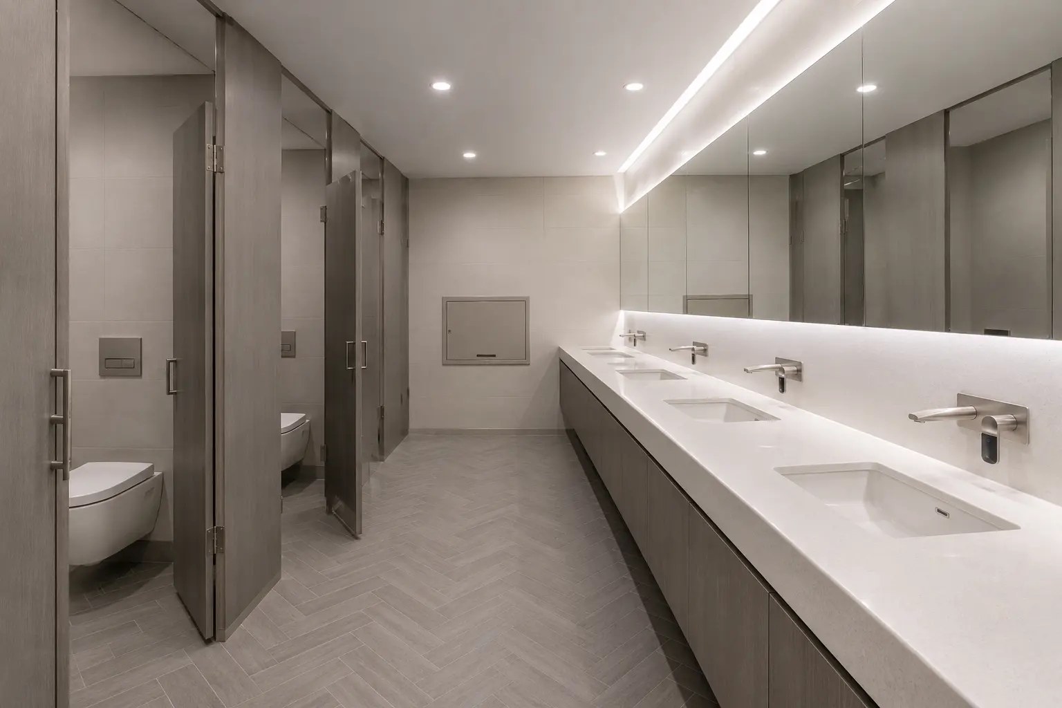 Common Area Washroom Renovation, completed by Ardenvale Construction