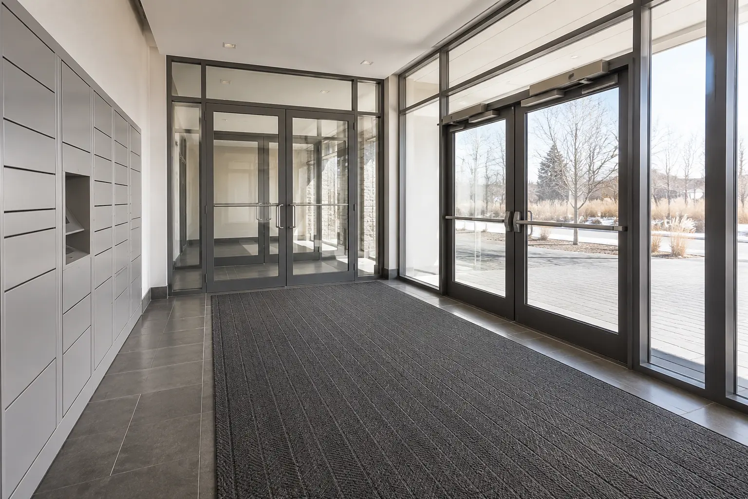 Where condo vestibule renovation is needed in Maple by Ardenvale Construction
