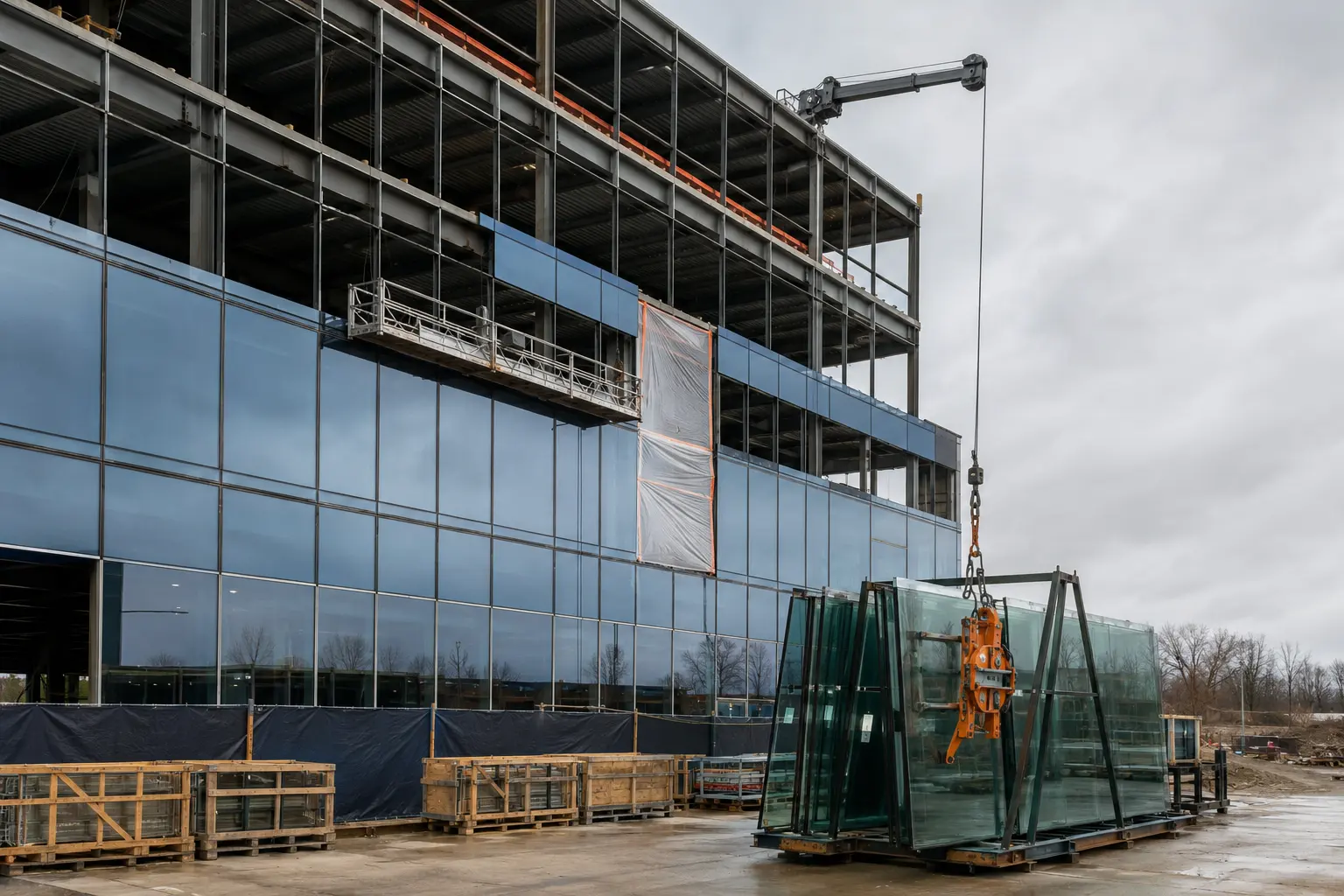 The Maple market for curtain wall installation by Ardenvale Construction