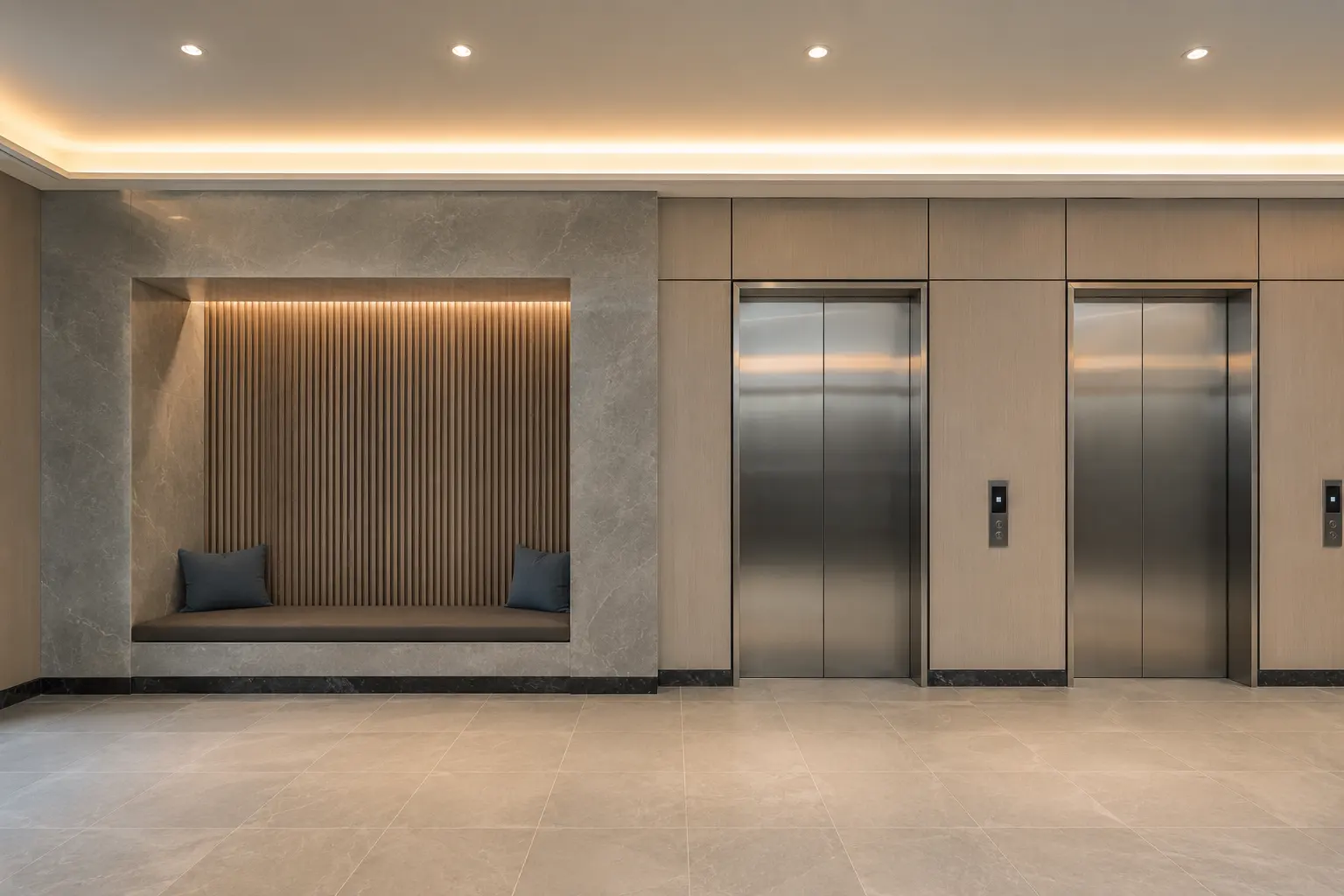 Where elevator lobby and surround renovation is needed in Maple by Ardenvale Construction