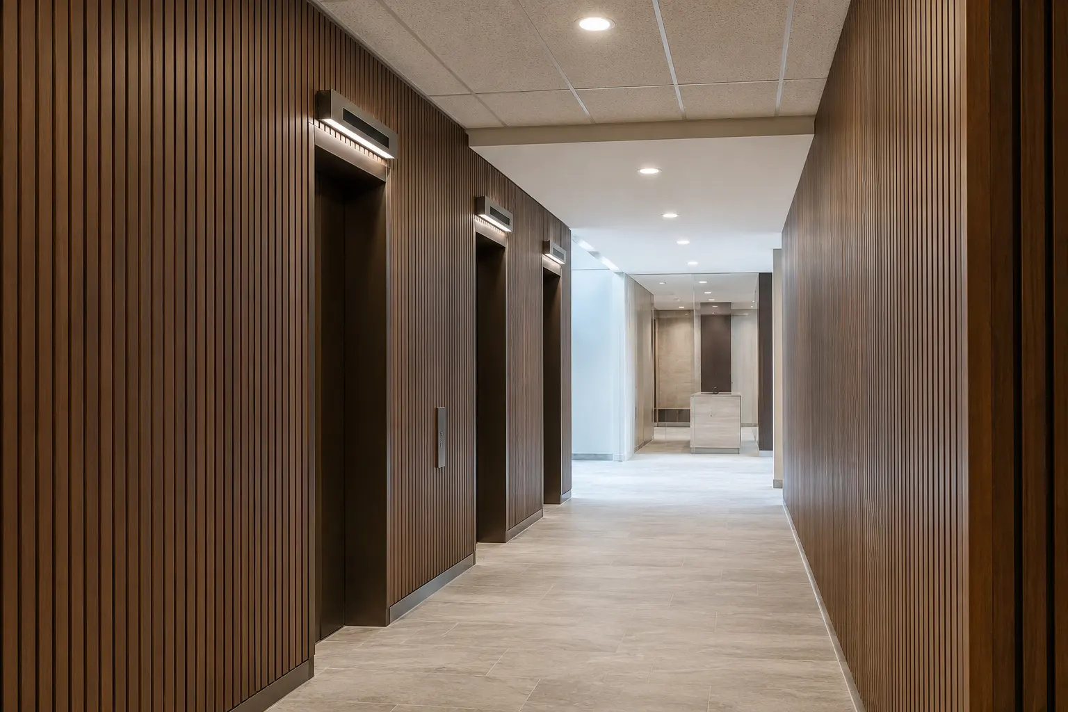 Elevator Lobby and Surround Renovation in Maple being built and completed on site by Ardenvale Construction