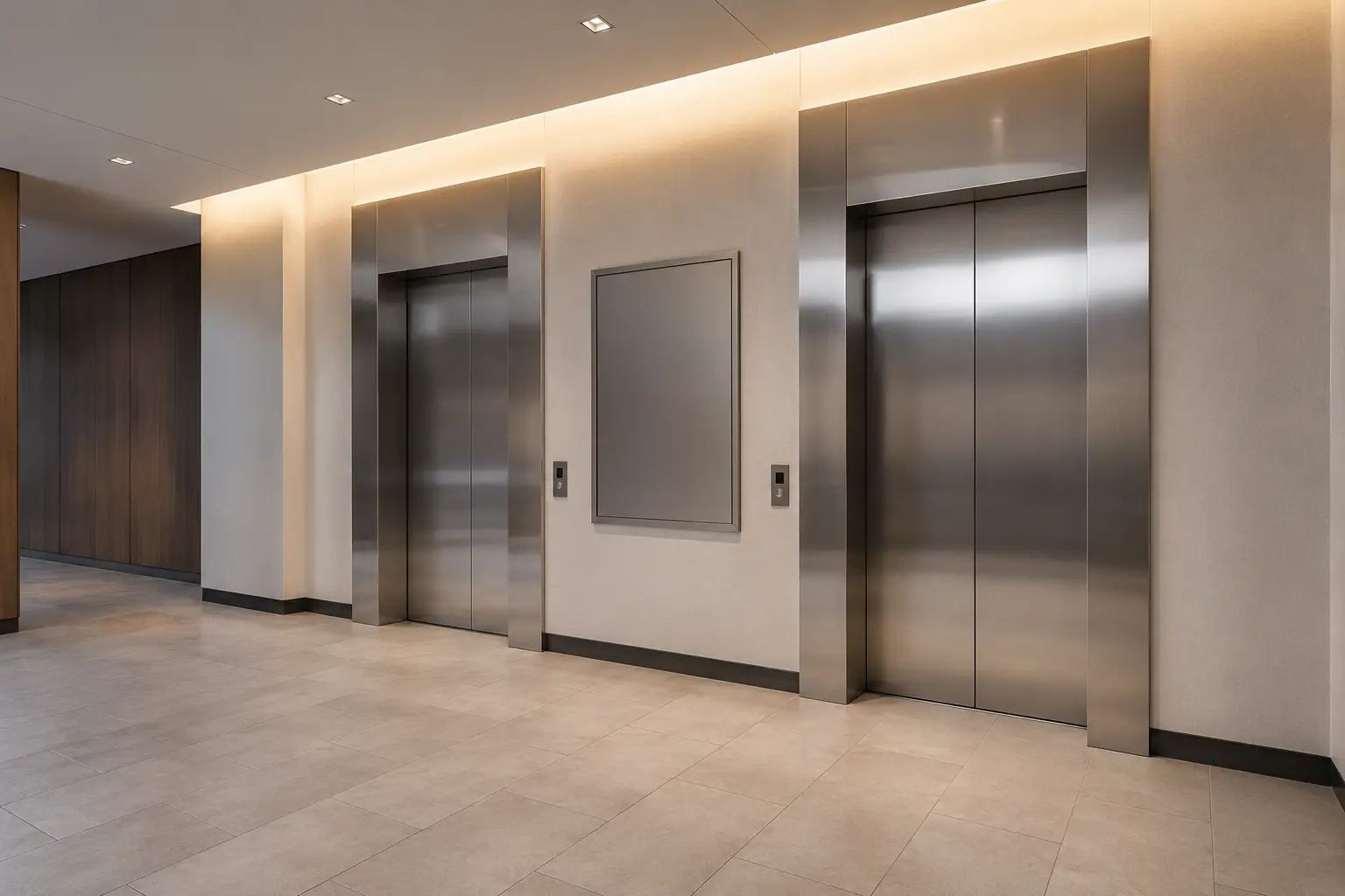 Elevator Lobby and Surround Renovation in Maple, Ontario, completed by Ardenvale Construction