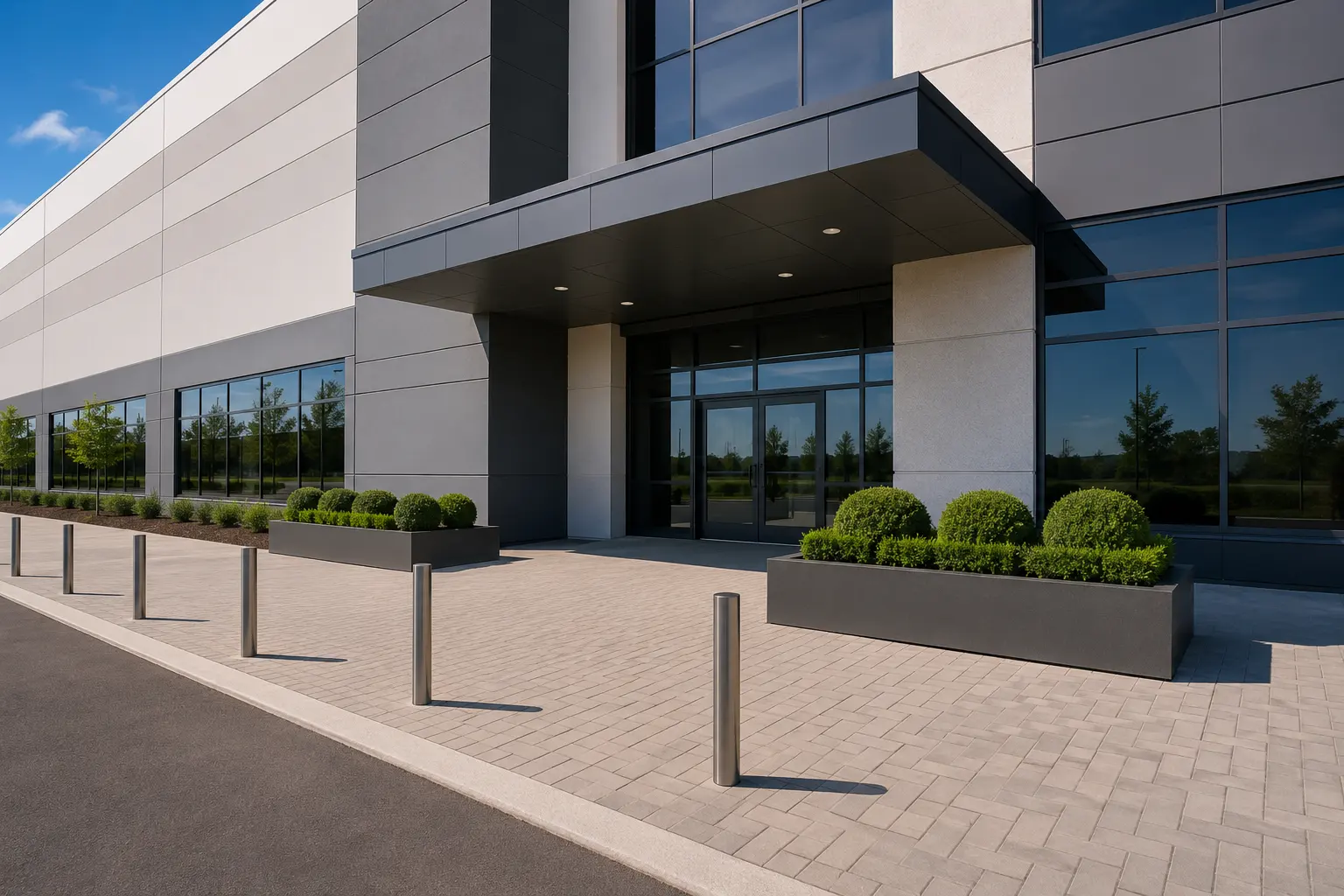 Completed Entrance Canopy Construction installation by Ardenvale Construction