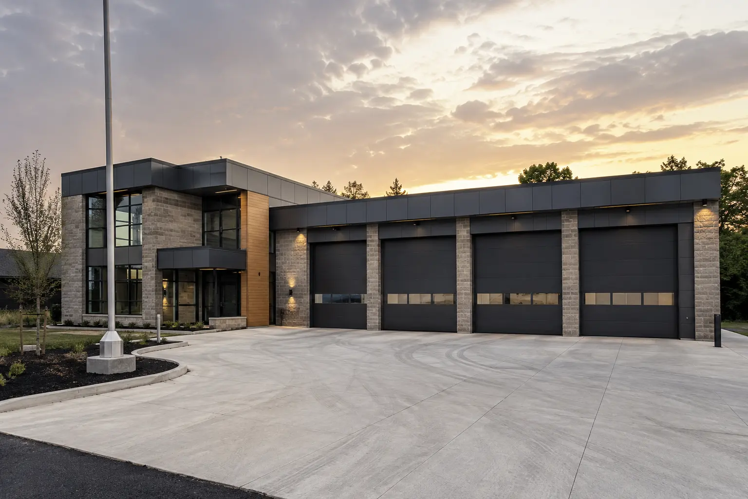 Completed Fire Hall Construction installation by Ardenvale Construction