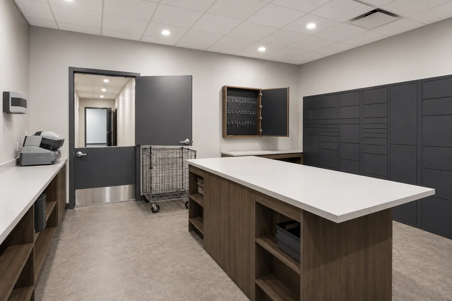 Mail Room Renovation in Mississauga being built and completed on site by Ardenvale Construction
