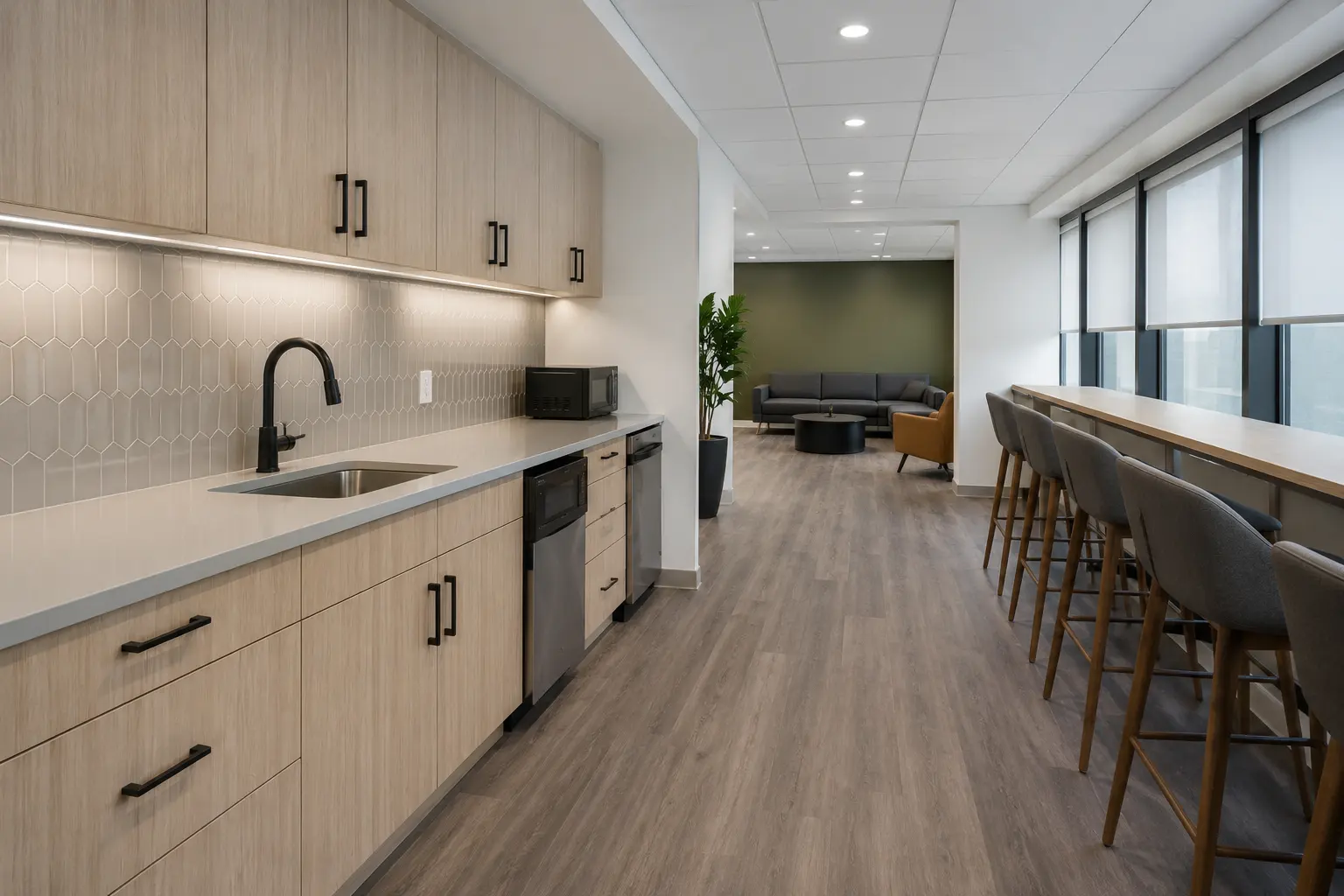 Completed Office Renovation installation by Ardenvale Construction