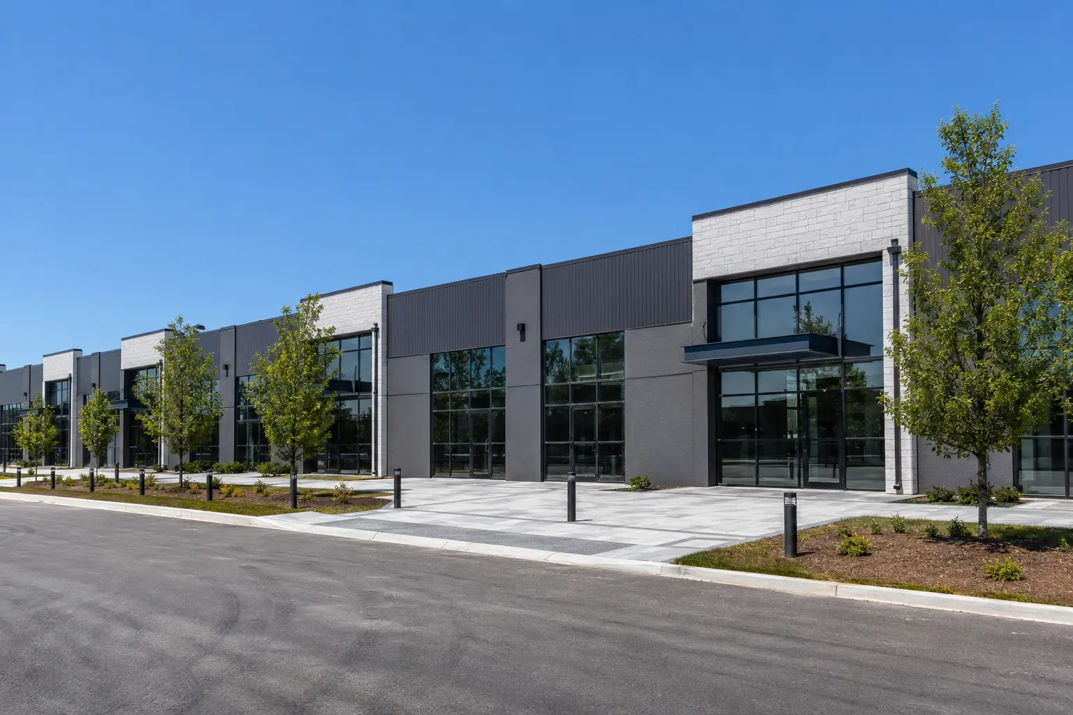 Completed Plaza Repositioning installation by Ardenvale Construction